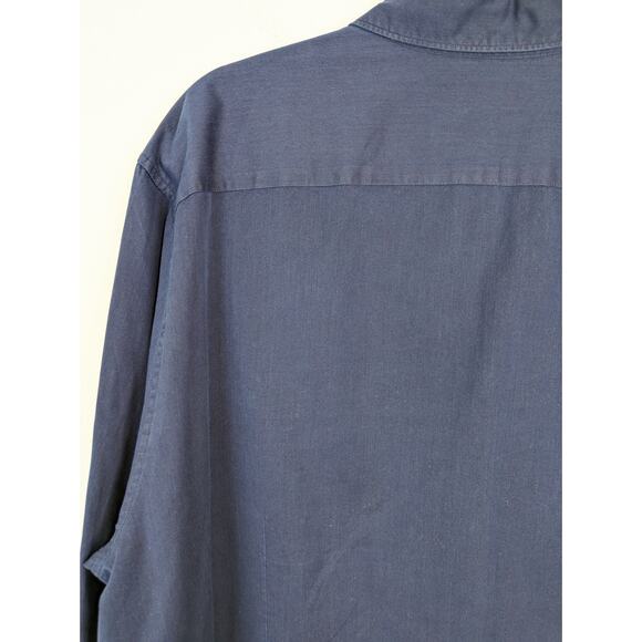 Ted Baker Shirt Denray Denim Button Front Navy Blue Classic Designer Size 3XL - Picture 7 of 12
